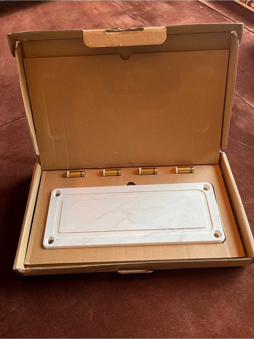 White Soap Caddy Tray with Brass Accents - Home Bath Organizer